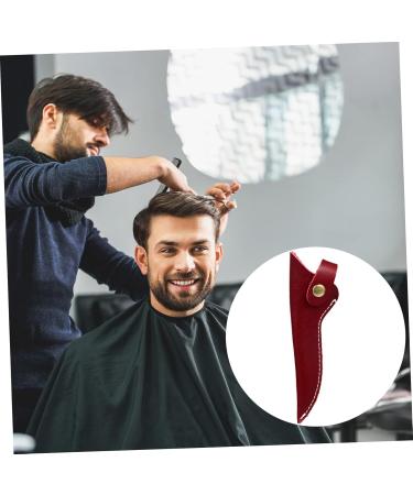 PopetPop 3-Piece Leather Hairdressing Scissors Storage Bag - Scissors Container with Scissors Pattern (17x5cm) - Red - Buy Online on GoSupps.com