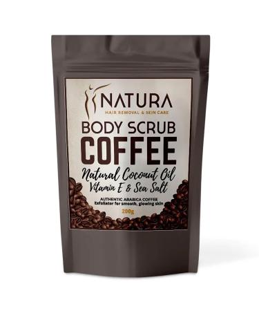 Natura Spa Coffee Body Scrub with Coconut Oil & Vitamin E Natural Exfoliator for Smooth Glowing Skin Reduces Cellulite Boosts Circulation & Improves Elasticity Face Body & Foot 200g