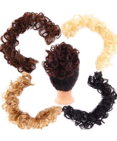 Messy Bun Hair Piece for Women Messy Hair Bun Extensions Long Synthetic Fluffy Hair Bun Wrap Around Scrunchies DIY Curly Elastic Band Hair Extensions Hairpieces for Women Fake Hair Accessories for 4 - Buy Online on GoSupps.com