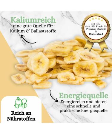  1001 Frucht 1001 Frucht Banana chips without added sugar 1 kg of dried bananas with honey I banana chips of good taste I dried bananas as dried fruits - Buy Online on GoSupps.com
