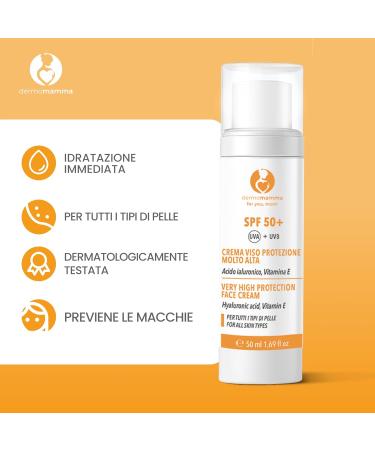  dermomamma Face Cream with very high SPF 50+ Moisturizes Prevents dark spots Suitable for use during pregnancy and breastfeeding 50 ml - Buy Online on GoSupps.com