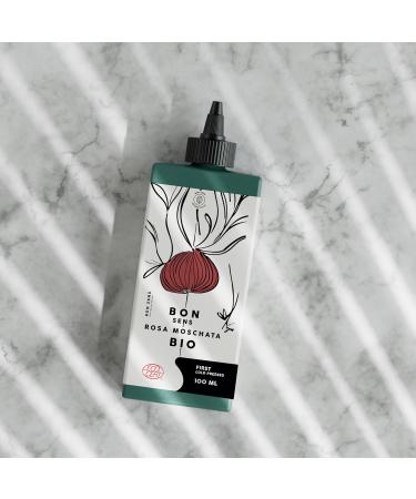 Huile de Rose Musqu e Bio - 100% Pure - Huile Anti- ge Visage Peau Cicatrices et Vergetures - Riche en Vitamine C Om gas 3 Vitamines E + A (Retinol) - 100ml - Buy Online on GoSupps.com