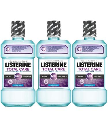 Listerine total care sensitive mouthwash 6in1 mouthwash antibacterial and for pain -sensitive teeth (3 x 500 ml) 500 ml (3 -pack)