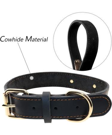 Personalized Leather Dog Collar for Large Dogs - Engraved Name & Phone Number - Black XL | Tagme - Buy Online on GoSupps.com