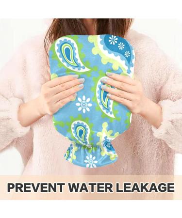 Naanle Blue Paisley Flowers Heat Bottle - 2L Large Transparent Hot Water Bottle for Heat & Cold Therapy - Pain Relief for Bed Hands & Feet - Buy Online on GoSupps.com