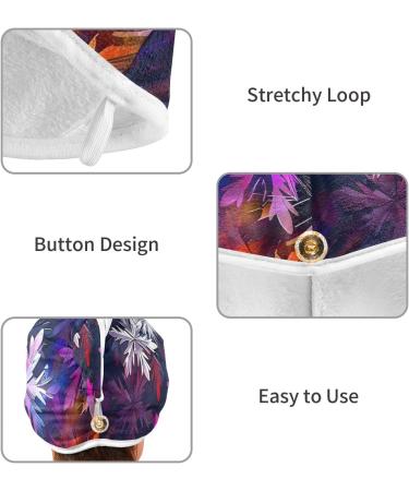 Rainbow Abstract Snowflakes Hair Towel 2 Pack | Super Absorbent Quick Dry Hair Turbans for Women & Girls - Buy Online on GoSupps.com