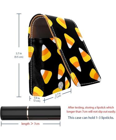 Halloween Candy Corn Black Lip Gloss Holder & Portable Makeup Bag - Travel Lipstick Organizer with Mini Storage Box for Women - Multi-Color Lipstick Case 9.5x2x7 cm - Buy Online on GoSupps.com