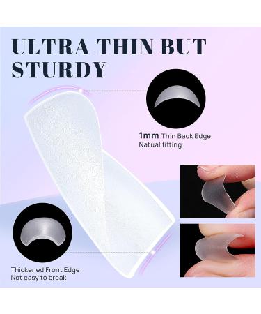Ejiubas Coffin Nails Tips - 300Pcs Pre-buff Finish Extra Short Fake Nails for Nail Extensions - Full Cover False Nails with Box - Ultra Fit Matte Gel Nails - Buy Online on GoSupps.com