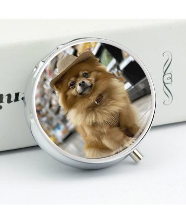 Travel Pill Box Organizer - 3 Compartment Hat Print Portable Case for Purse & Pocket - Buy Online on GoSupps.com