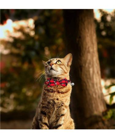 Malier Christmas Cat Collar - Snowflake Pattern Bowtie with Bell, Adjustable Buckle - Red + Green - Pet Accessories for Kitten, Kitty, Puppy - Buy Online on GoSupps.com