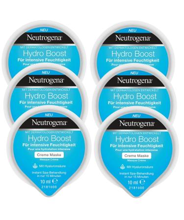 Neutrogena Hydro Boost Cream Mask - Cream mask with hyaluronic acid for intensive moisture - 6 x 10ml