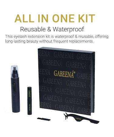 Shop Gabeena Fake Eyelash Extension Kit - Reusable Waterproof False Eyelashes with Glue Applicator & Brush - Perfect for Beginners - Buy Online on GoSupps.com