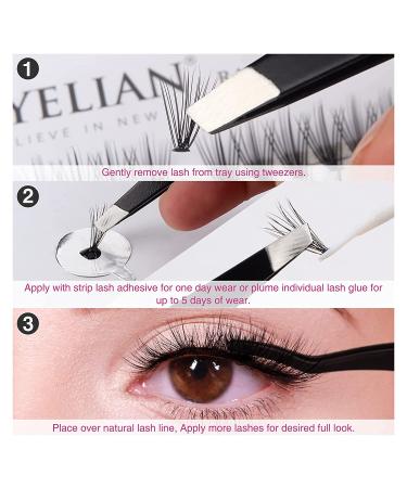 BEYELIAN Individual 3D Natural Look Cluster Lashes - 20 Roots 0.10mm Mix (10/12/14mm) - DIY Eyelash Extensions - Buy Online on GoSupps.com
