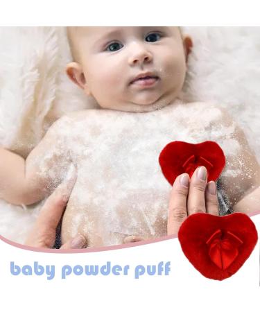 Body Powder Applicator - Heart Shape Powder Puff Soft Long-haired Body Powder Puff Washable Powder Puff for Baby Body - Buy Online on GoSupps.com