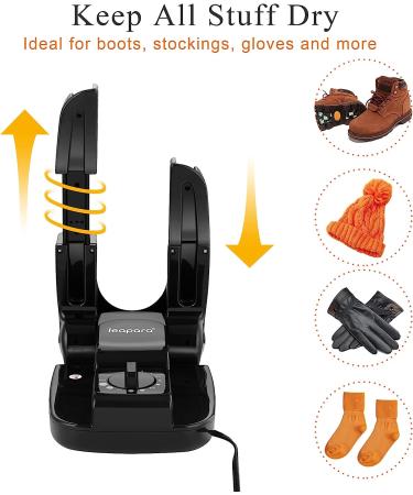 Leapara Electric Boots and Shoes Dryer with Timer | Portable Dryer and Warmer for Shoes, Gloves, Socks | Auto Shutoff | Foldable Rack (110V) - Buy Online on GoSupps.com