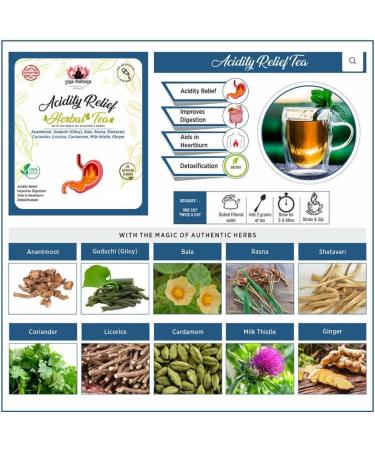 Yoga Chaitanya Acidity Relief Herbal Tea-Caffeine free-Loose Leaf (50 gm) - Buy Online on GoSupps.com