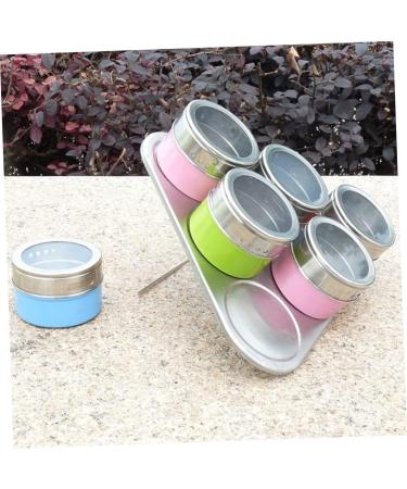 Zerodeko 6pcs Dispenser Container Seasoning Pots Steel Bottle Spice Cans Spice Jar Spice Box Visible 6.3*6.3CM As Shown - Buy Online on GoSupps.com