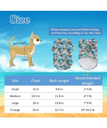 Yanmucy Hawaii Shirt for Small Dogs - 2-Piece Cool & Breathable Summer Pet Apparel with Coconut Tree & Palm Leaves - Perfect for Small Pets - Buy Online on GoSupps.com