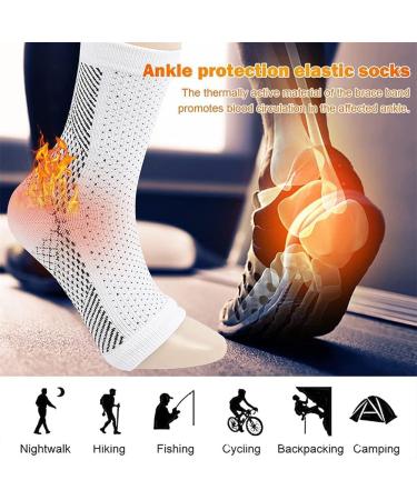 Comprex Ankle Sleeves - Foot Sleeve Support for Pain Relief (L/XL, 2 Pairs White) - Buy Online on GoSupps.com