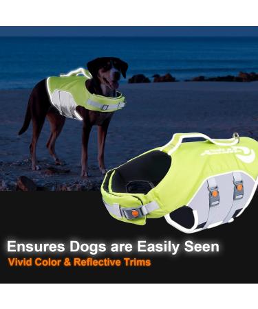 Buy ThinkPet Dog Life Jacket - Adjustable Reflective Lifesaver with Buoyancy - Green L for Safe Boating & Outdoor Adventures - Buy Online on GoSupps.com