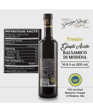 Giuseppe Giusti Premio Italian Balsamic Vinegar of Modena - PGI Certified 16.9 fl oz (2 pack) - Buy Online on GoSupps.com