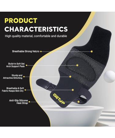 Arch Support Inserts for Plantar Fasciitis Relief | Adjustable Bands with Built-in Orthotics & Gel Pads - Best Foot Arch Support for Pain Relief (Black 1 Pair - Buy Online on GoSupps.com