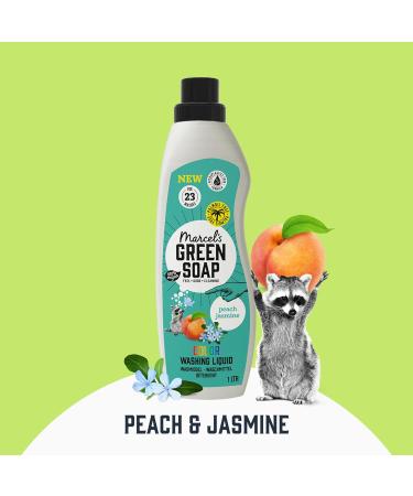 Marcel's Green Soap Washing Liquid 1L - Peach & Jasmine Scent - Buy Online on GoSupps.com