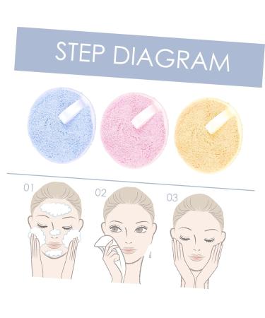 FRCOLOR Face Cleaning Puffs - 3pcs Round Cleansing Pads for Comfortable Makeup Removal | Best Fiber Makeup Tools - Buy Online on GoSupps.com