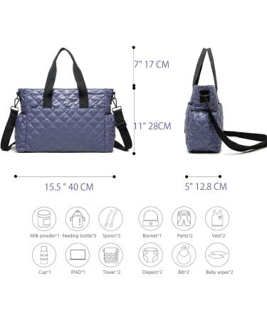 ROYAL FAIR Purple Nappy Changing Bag for Mom and Dad - Portable Maternity Diaper Bag with Pram Clips and Travel Tote Bag - Medium Size 40x28x12.8 CM - Buy Online on GoSupps.com