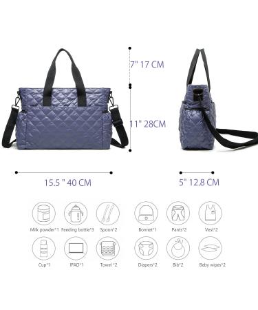 Royalfair Baby Diaper Pocket - Small Travel Messenger Bag with Insulating Bag & Hook (40x28x12.8 cm Violet) | Best International Shipping - Buy Online on GoSupps.com