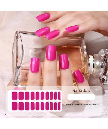 Semi Cured Gel Nail Polish Strips - 20PCS Adhesive Full Wrap Stickers in Natural Pink - Soft Glossy Finish, Nail Art Decoration for Women - Buy Online on GoSupps.com