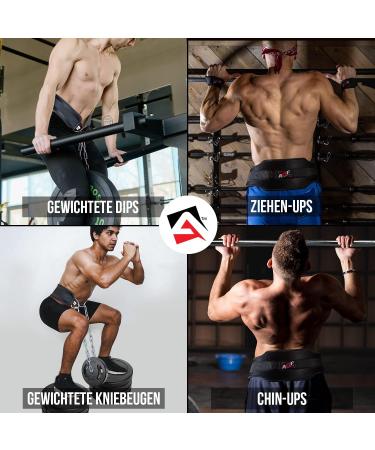 Buy AQF Dip Belt with Steel Chain - Neoprene Fitness Weight Lifting & Bodybuilding Dip Belt for Men - Durable Black Weight Belt for Dips - Buy Online on GoSupps.com