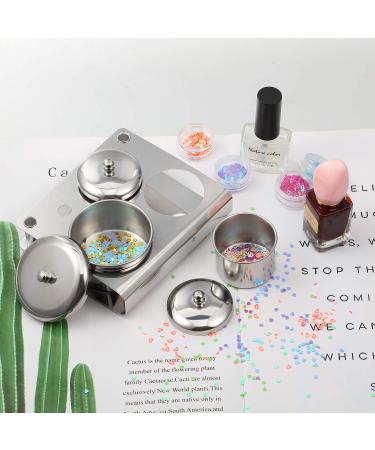 3 Piece Stainless Steel Acrylic Liquid & Nail Powder Container Set - Buy Online on GoSupps.com