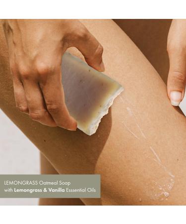 Lemongrass Oatmeal Soap Bar 5oz | 100% Natural Moisturizing for Dry Skin | Shea Butter Free Essential Oils - Buy Online on GoSupps.com