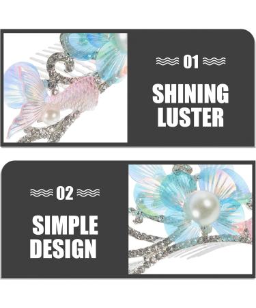 PATKAW Mermaid Crown Hair Comb: Sea Princess Tiara Hair Comb - Ocean Themed Tiaras and Crown Headpiece for Women Girls Mermaid Birthday Party Decorations - Buy Online on GoSupps.com