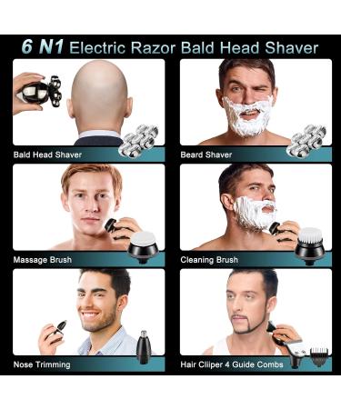 Buy 5-in-1 Bald Head Shaver for Men | 7D Floating Blade Electric Razor & Grooming Kit with LED Display - Buy Online on GoSupps.com