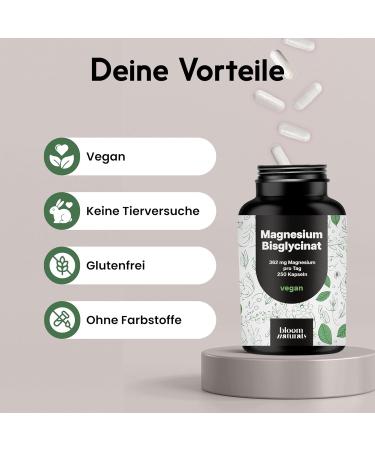 Supplement Hub Magnesium bisglycinate high dose 250 capsules 362 mg magnesium glycinate per day high bioavailability vegan & produced in Germany laboratory tested - Buy Online on GoSupps.com