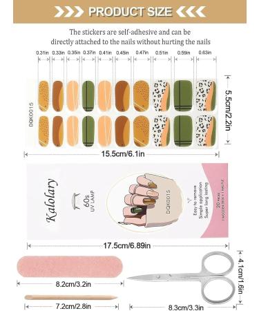 Kalolary Gel Nail Polish Strips Nail Gel Art Sticker Waterproof Full Nail Wraps Decal Sets with Scissors Nail File and Stick for Women Girls Nail Art Decor (UV/LED Lamp Required)-15 - Buy Online on GoSupps.com