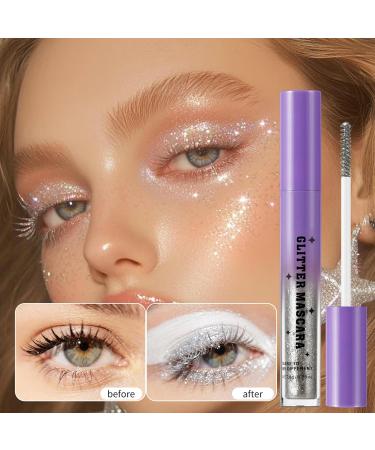 Glitter Mascara Waterproof Mascara | Waterproof Lengthening Curling Smudge-Proof Long-Lasting Eyelash Makeup for Women for Weddings Parties Stage Proms - Buy Online on GoSupps.com