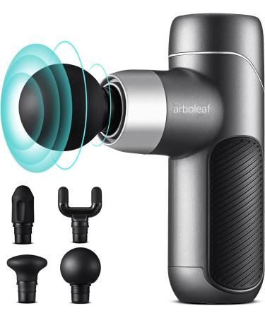 Arboleaf Massage Gun Lightweight Gun with 4 Silicone Attachments 5 Speeds 3000 rpm 2000 mAh USB C Quiet Muscle Gun for Muscle Relaxation