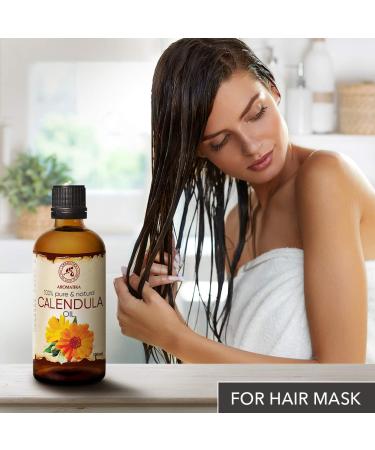 Calendula Oil Set 2 x 3.4 Fl Oz - 6.8 Fl Oz | 100% Pure & Natural Infused Marigold Oil for Skin, Nails, Hair, Face & Body - Almond Oil Base - Short Shelf Life - Buy Online on GoSupps.com