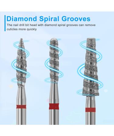 Anrui Nail Miller Attachments - 3 Diamond Hardmetal Bits for Nail Preparation & Cuticle Removal (3/32 Fine Grit) - Buy Online on GoSupps.com
