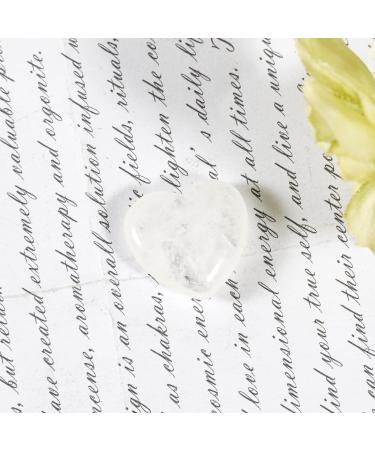 Soulnioi White Crystal Heart Stone Mini Love Pocket Stone - 20mm Tumbled Worry Stone for Reiki Meditation & Stress Relief - Buy Online on GoSupps.com