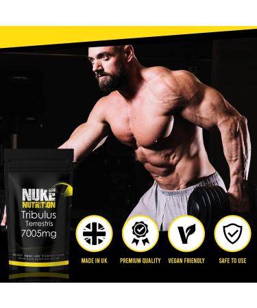 Nuke Nutrition Tribulus Terrestris 7005mg - High Strength Test Booster Pills - 60 Capsules for Men & Women - Increase Testosterone for Muscle Growth, Strength & Endurance - Buy Online on GoSupps.com