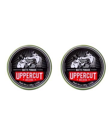 Uppercut Deluxe Matte Pomade Hair Styling Product for Men With A Medium Hold No Shine Water Based Matte Hair Styling Product Easy Wash Out No Residue 2 x 100g 100 pieces (2 Series) - Buy Online on GoSupps.com