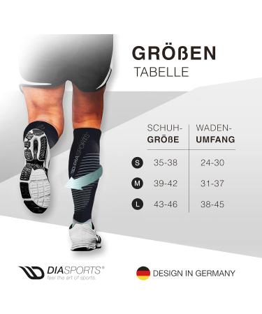 Buy Diasports Runstars Compression Socks for Sports - Premium Black/White for Running Marathon & Triathlon - Men & Women - Size L - Buy Online on GoSupps.com