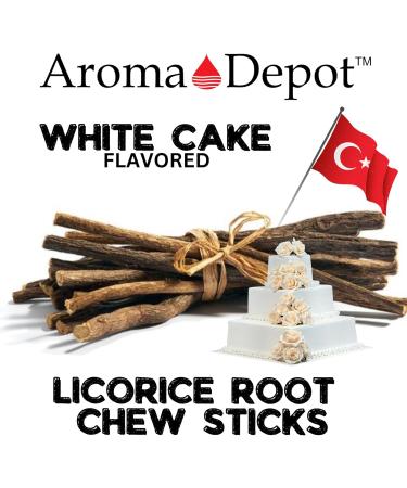 Aroma Depot White Cake Flavored Licorice Root Chew Sticks - 4 oz. for Oral Health 100% Pure Natural 6.5-7 inches Long - Buy Online on GoSupps.com