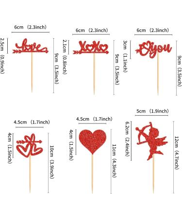 25 PCS Valentine's day Cupcake Toppers Red Glitter Sweet Love Cupid Cupcake Food Picks Valentine's Day Theme Wedding Bridal Shower Birthday Party Cake Decorations Supplies Cy-24-xs-108 - Buy Online on GoSupps.com