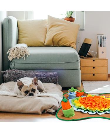 Snuffle Mat for Dogs Interactive Dog Enrichment Toys Mental Stimulation Boredom Play Mat Dog Treats Feeding Mat With Puzzles Encourages Natural Foraging Skills Orange - Buy Online on GoSupps.com