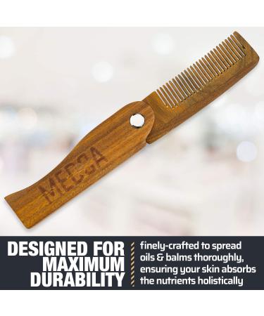 Folding Wooden Comb - 100% Solid Beech Wood - Fine Tooth Pocket Sized Comb for Men - Travel Friendly Hair Brush - Buy Online on GoSupps.com